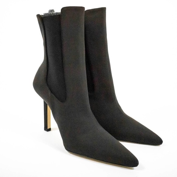 Good American Brown Chelsea Pointed Toe Heeled Ankle Boots Booties Size 7.5 - Picture 1 of 12